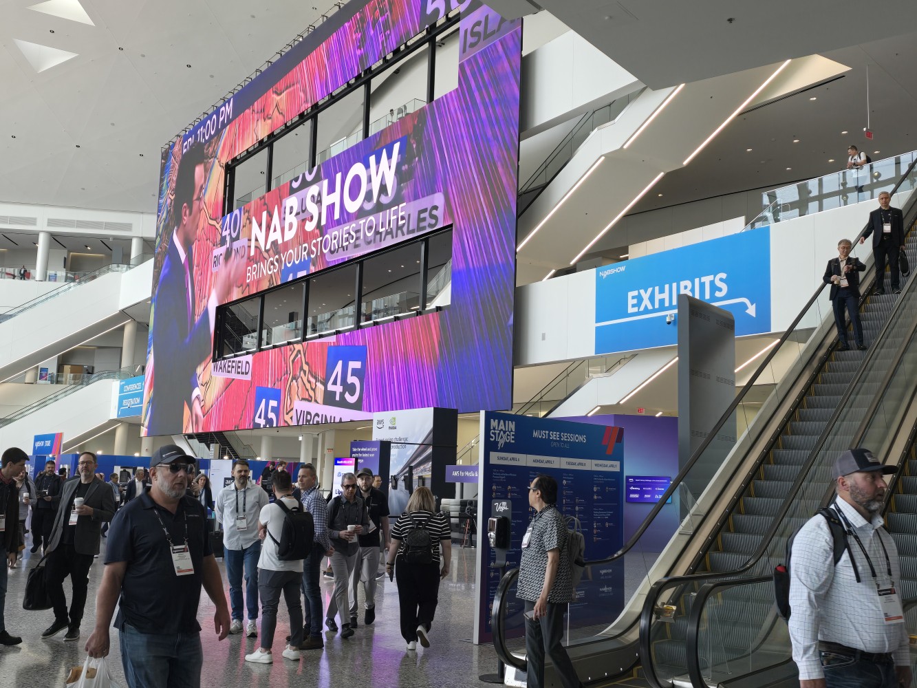 The NAB Show 2025 crowded entrance in Las Vegas.